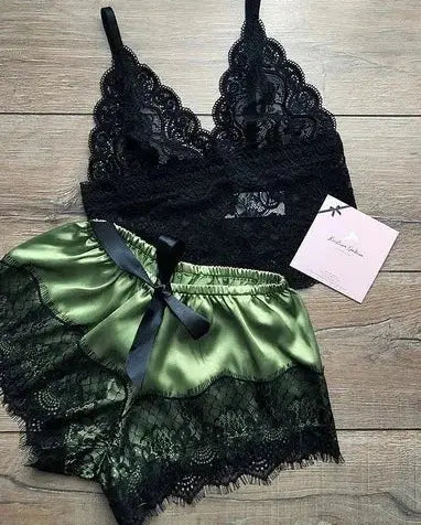 Lace Boyshorts Pajamas Nightdress Set