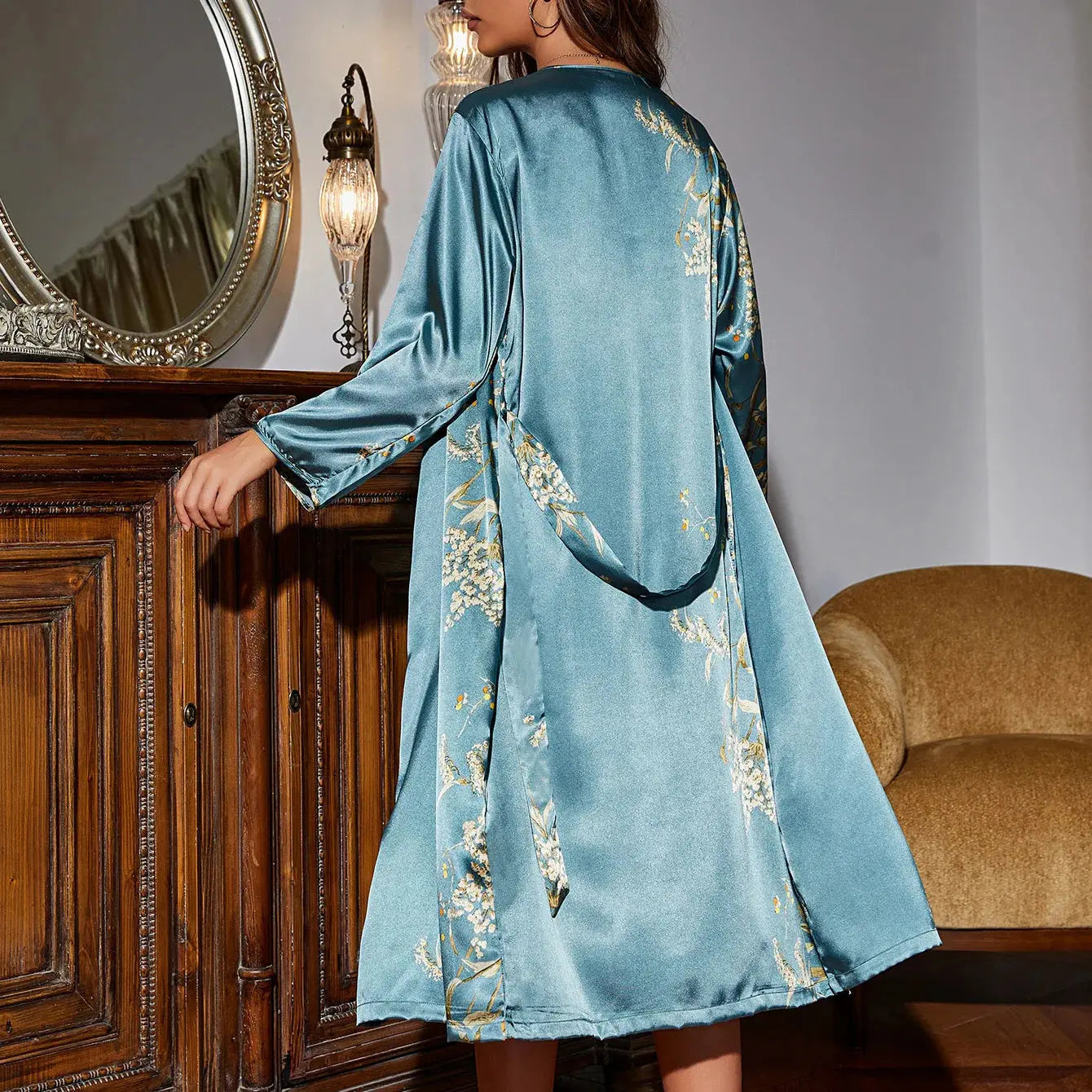 Four Seasons Floral Loungewear Robe Night Dress Set