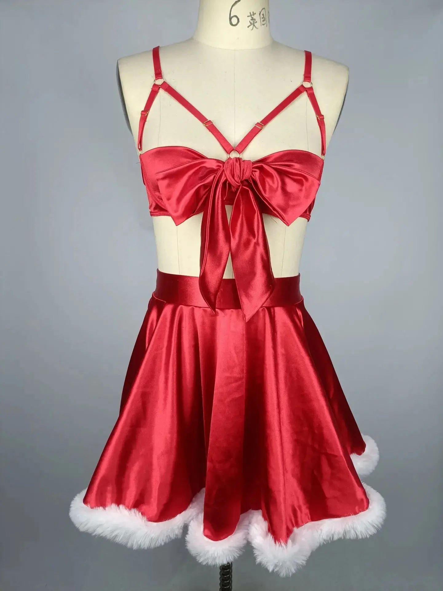 Christmas Lingerie Lace Top Silk