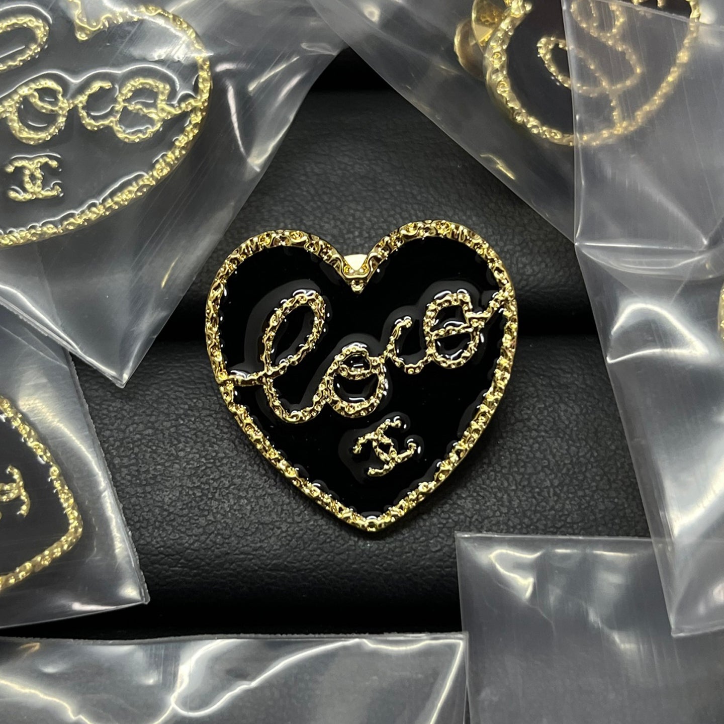 18K Chanel Black Heart Brooch