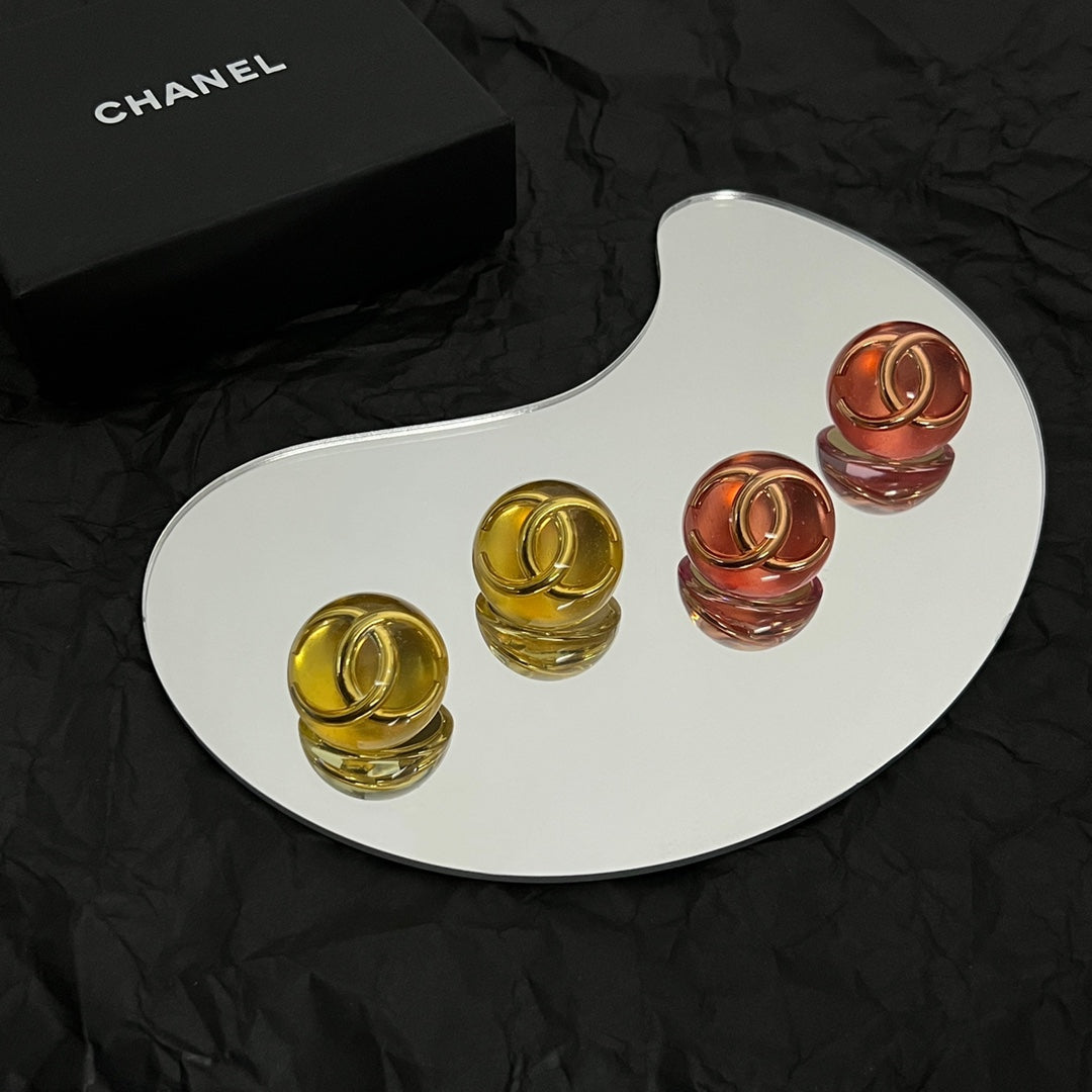 18K Vintage Chanel Yellow Crystal Earrings