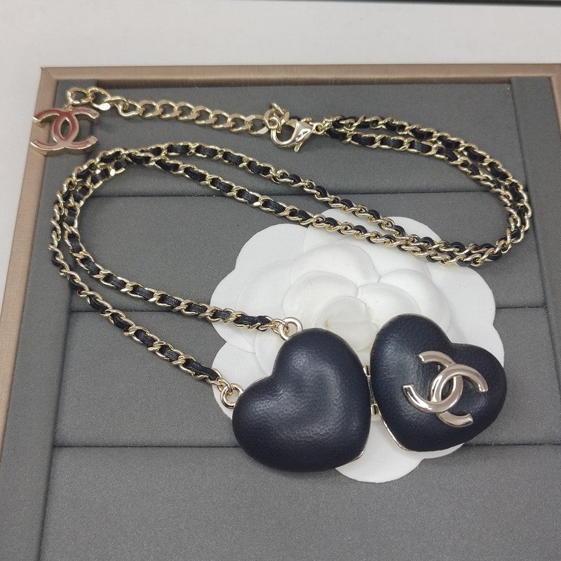 18K Chanel Black Heart Gold Necklace