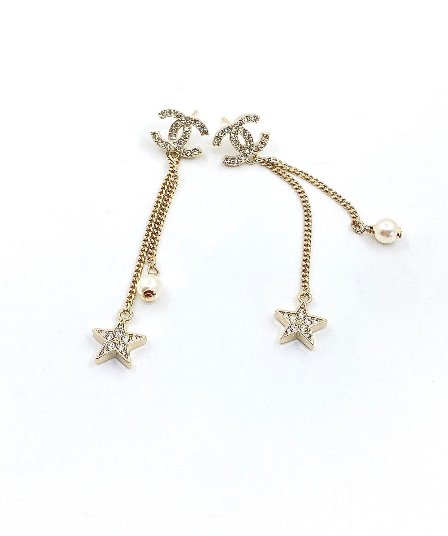18K Chanel Pearl & Star Earrings