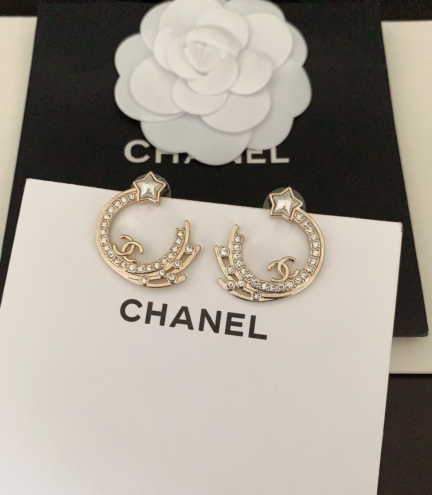 18K Chanel Crystals Earrings