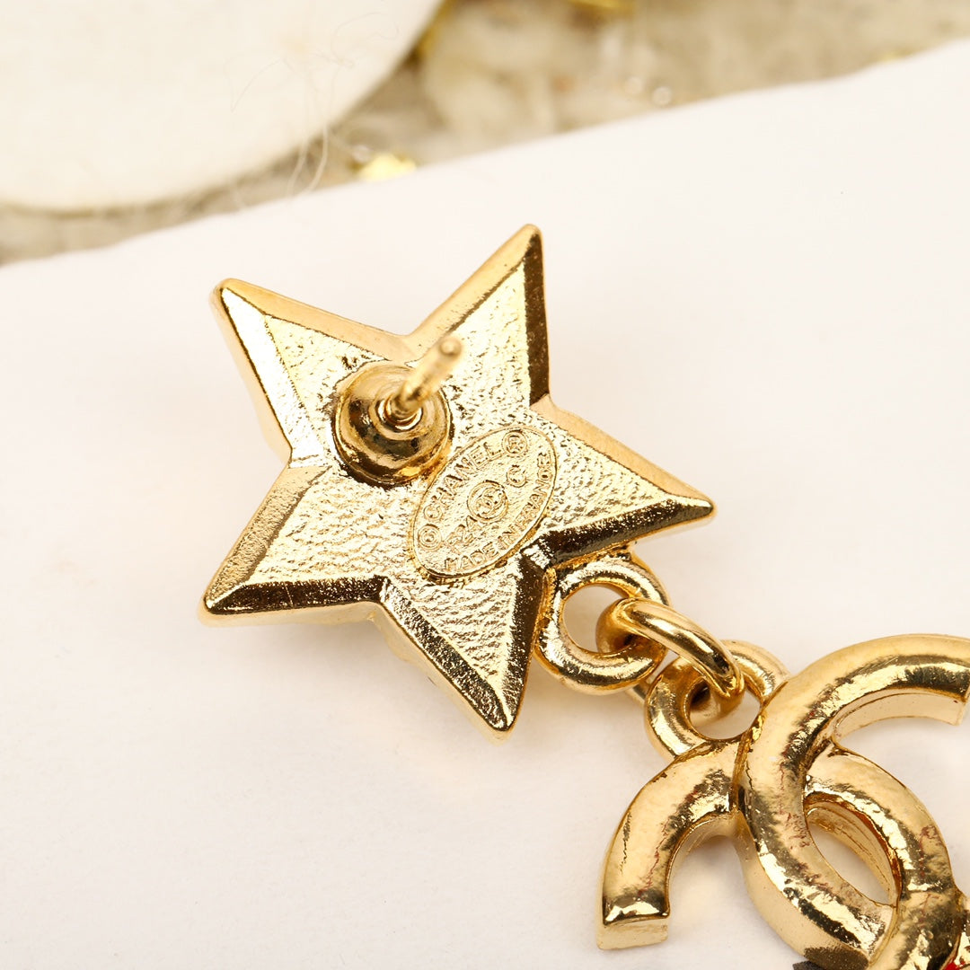 18K Chanel Star Crystals Earrings