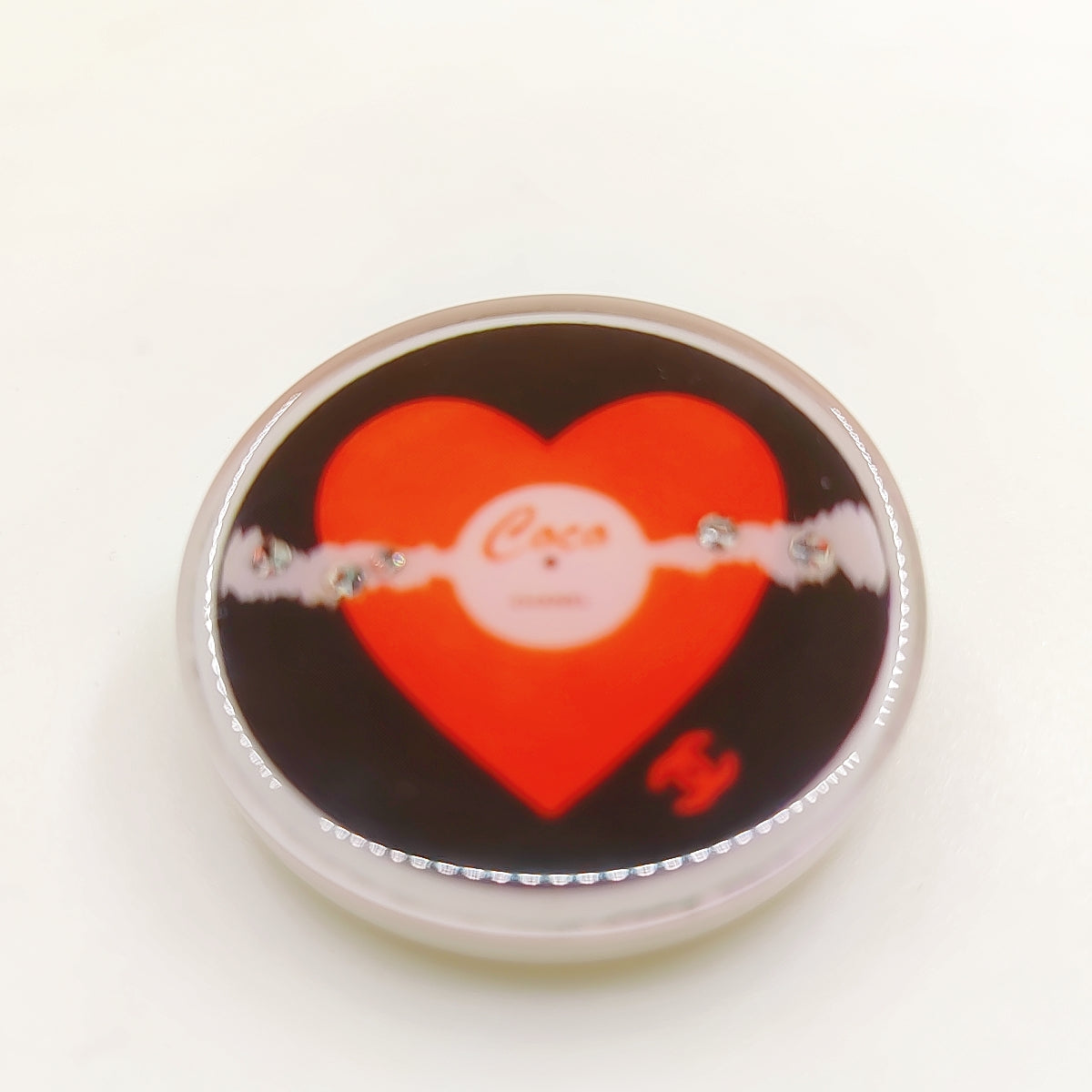 18K Chanel Red Heart Resin Brooch