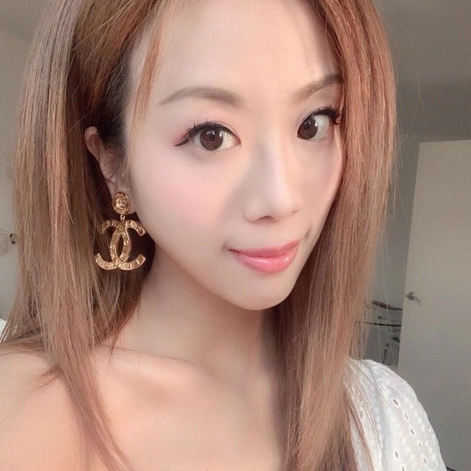 18K Chanel Drop Pendant Earrings