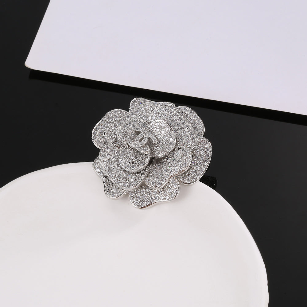 18K Chanel Camellia Diamonds Brooch