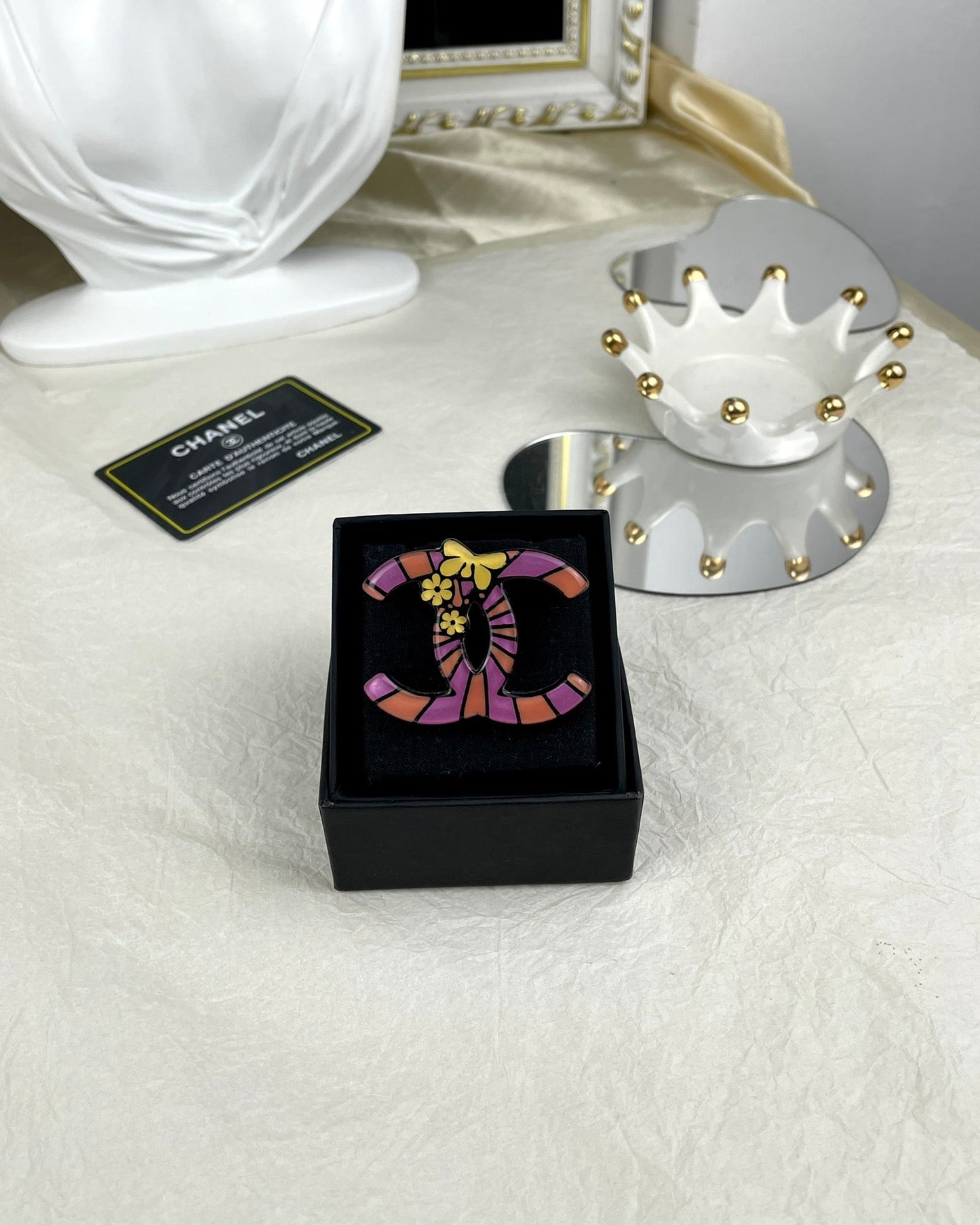18K Chanel Pink Resin Brooch