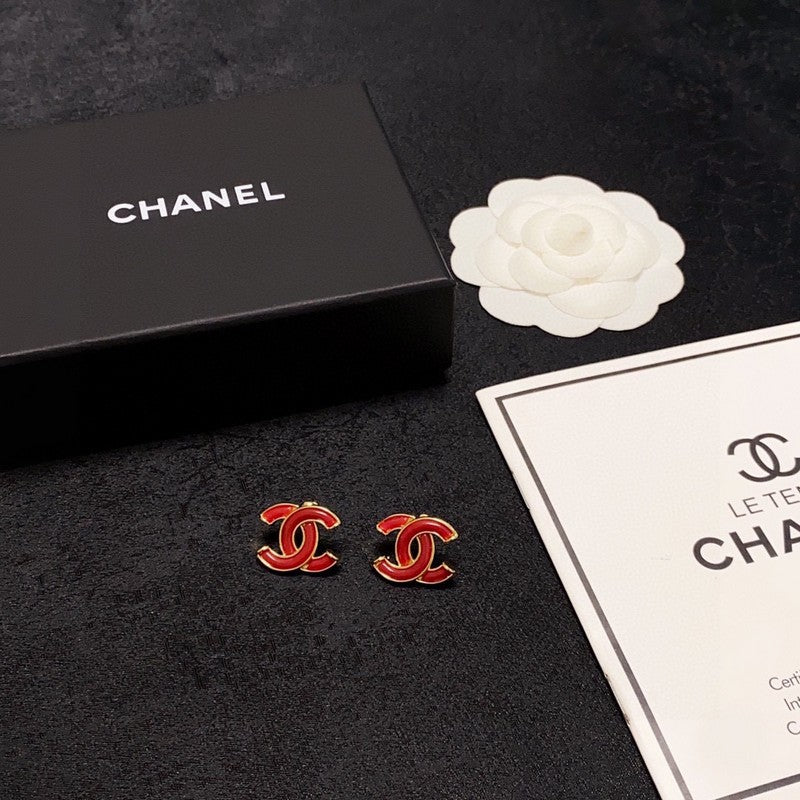 18K Chanel Red Earrings