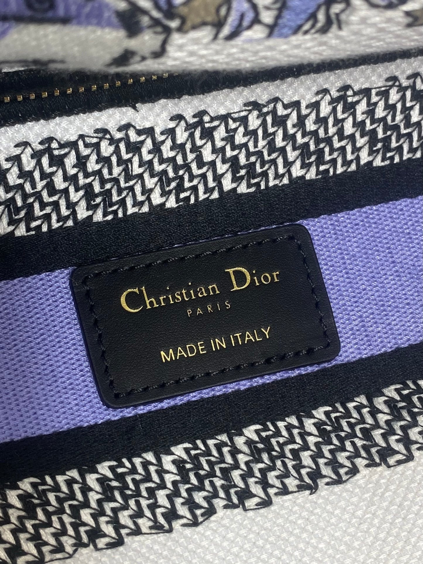 DIOR 25S SMALL LADY D-LITE BAG 24 IN PURPLE NIGHT OF DREAMS EMBROIDERY