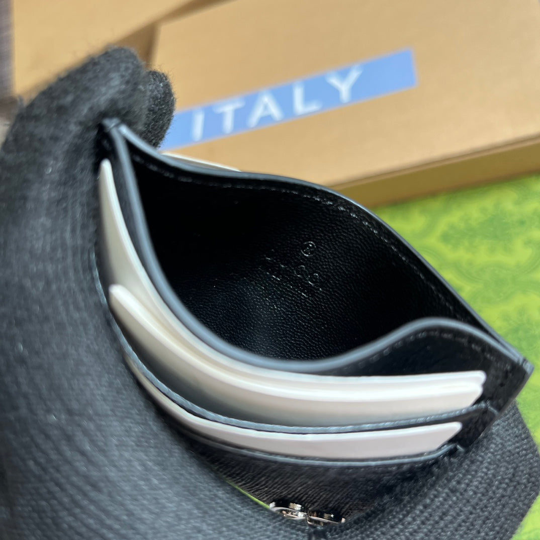GUCCI CARD CASE 11 WITH DETAIL BLACK CALFSKIN