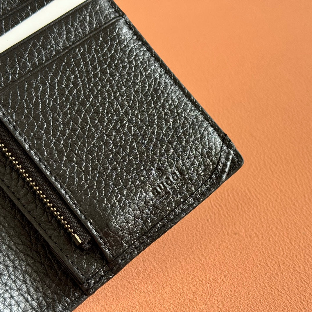 GUCCI LONG CARD 19 BLACK IN CALFSKIN CASE WITH LOGO