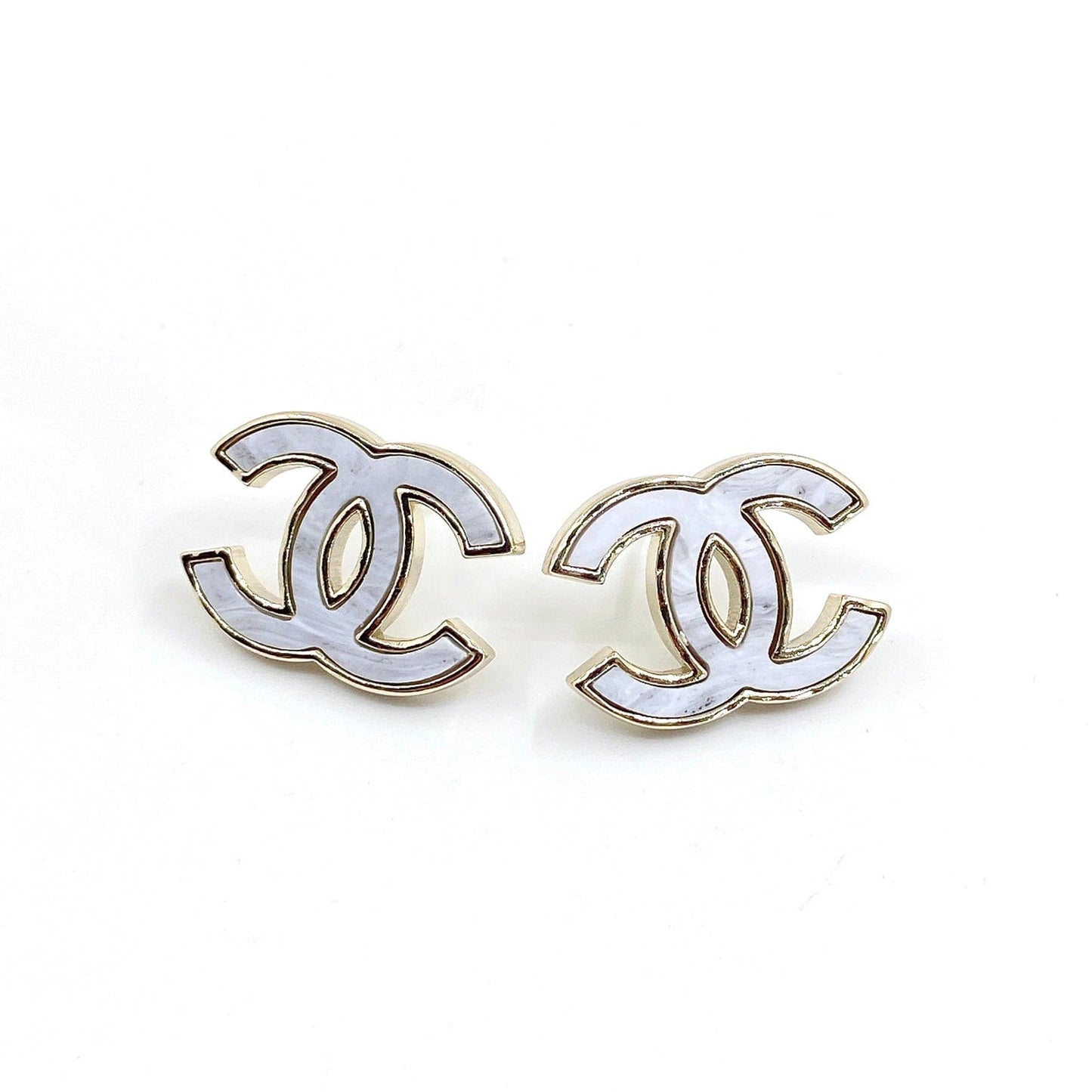 18K  Chanel Marble Earrings