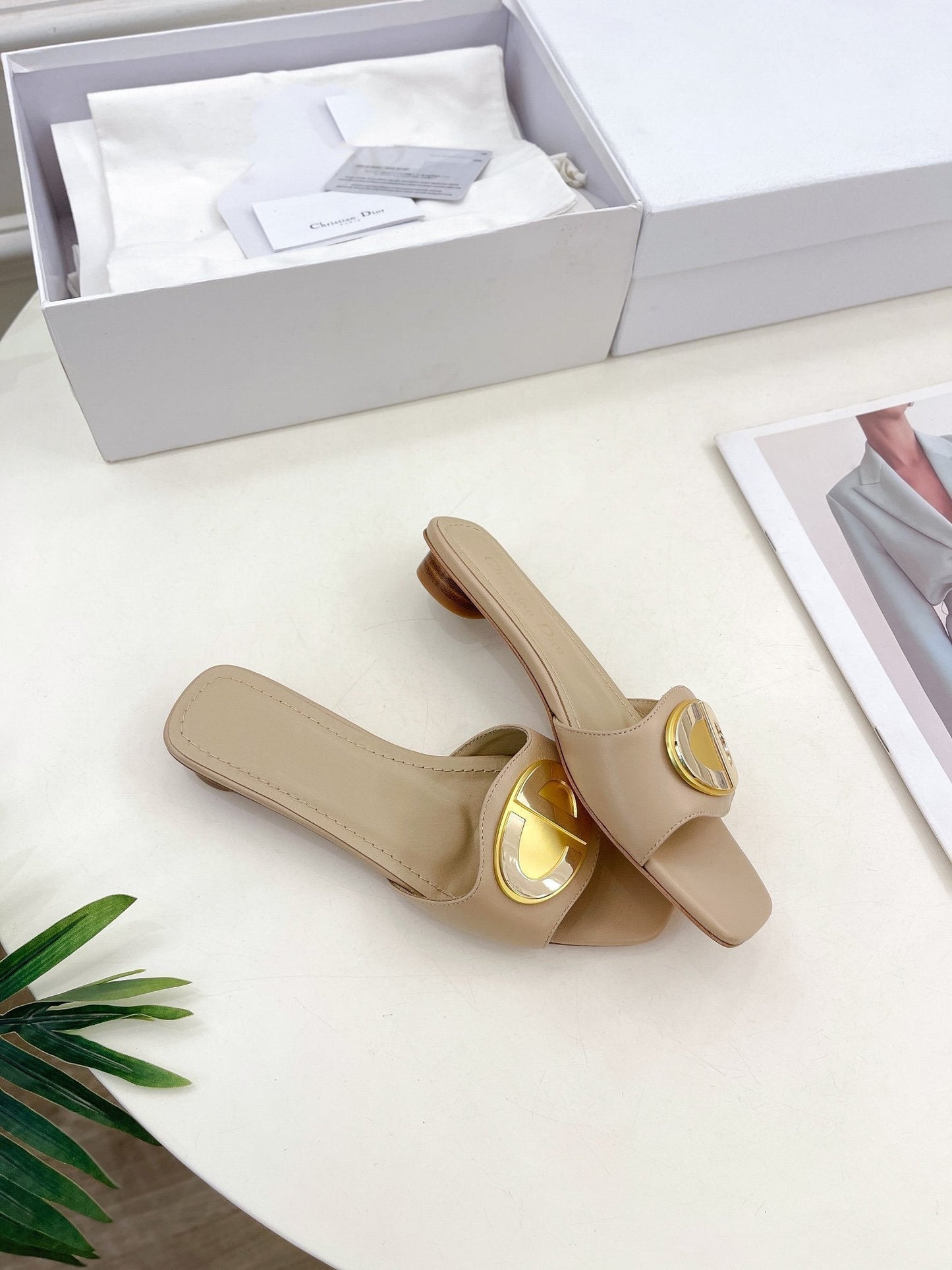 DIOR CD FOREVER HEELED 1.5CM BEIGE