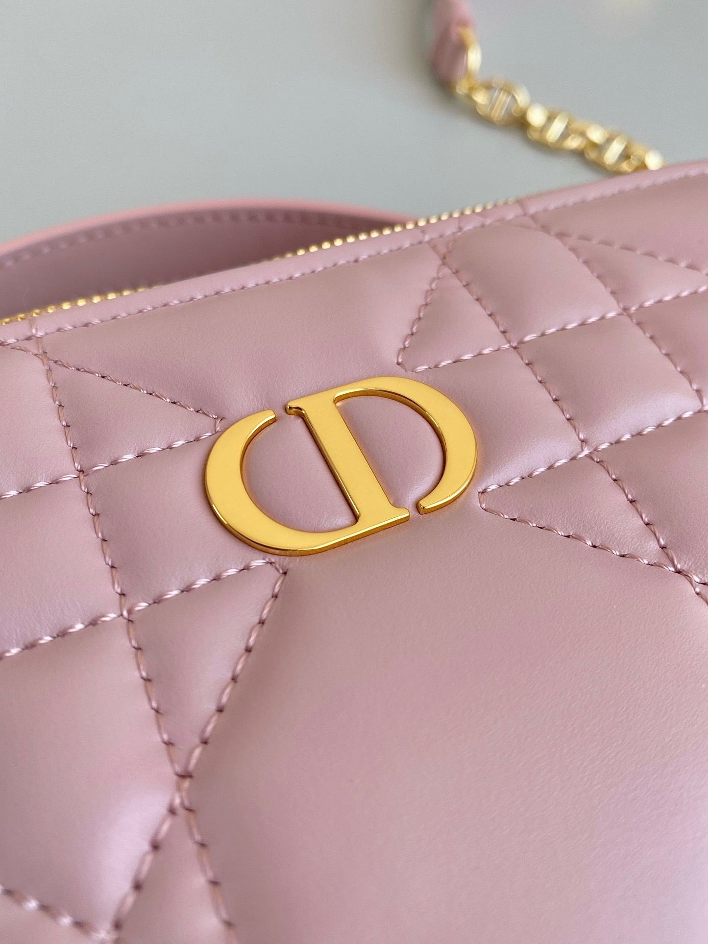 DIOR CARO 18 CAMERA BAG IN LIGHT PINK CALFSKIN