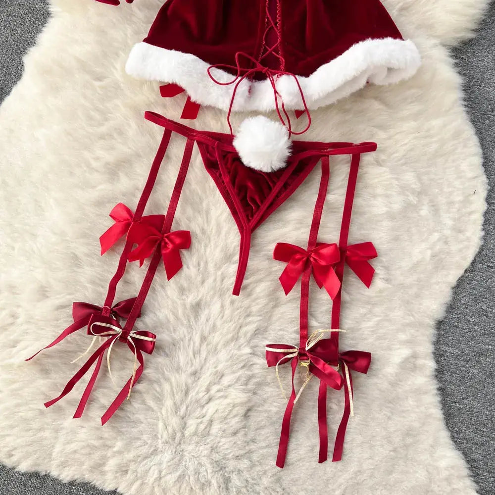 Lace Bunny Garter Lingerie Set