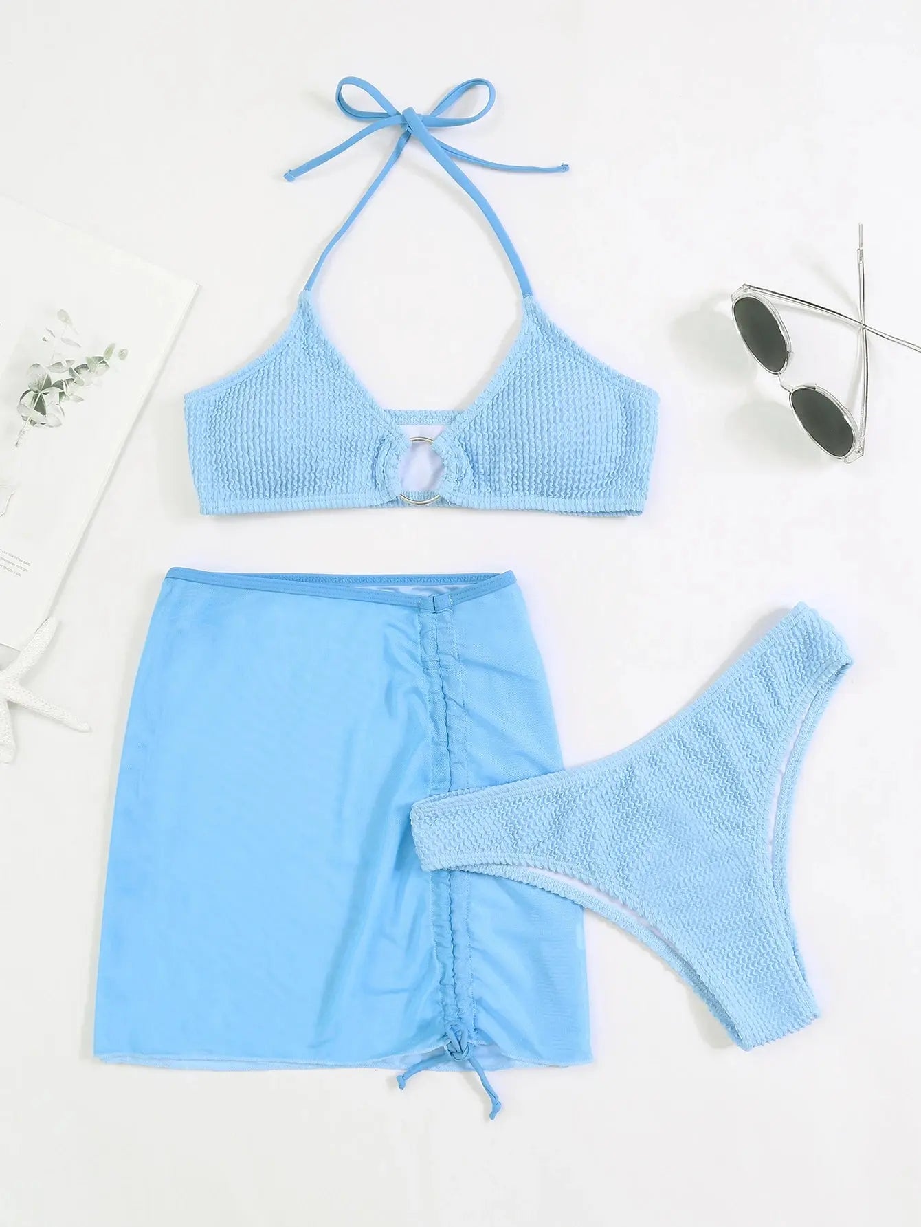 High Waist Bikini Women's 3-Piece Swimsuit