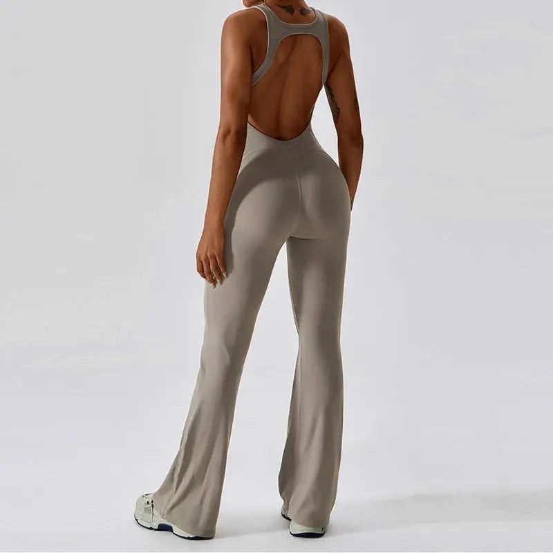 Yoga Flare Gym Bodysuit Set
