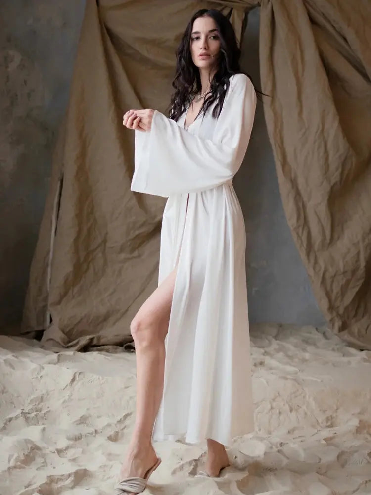 Satin Long Sleeve Night Robe