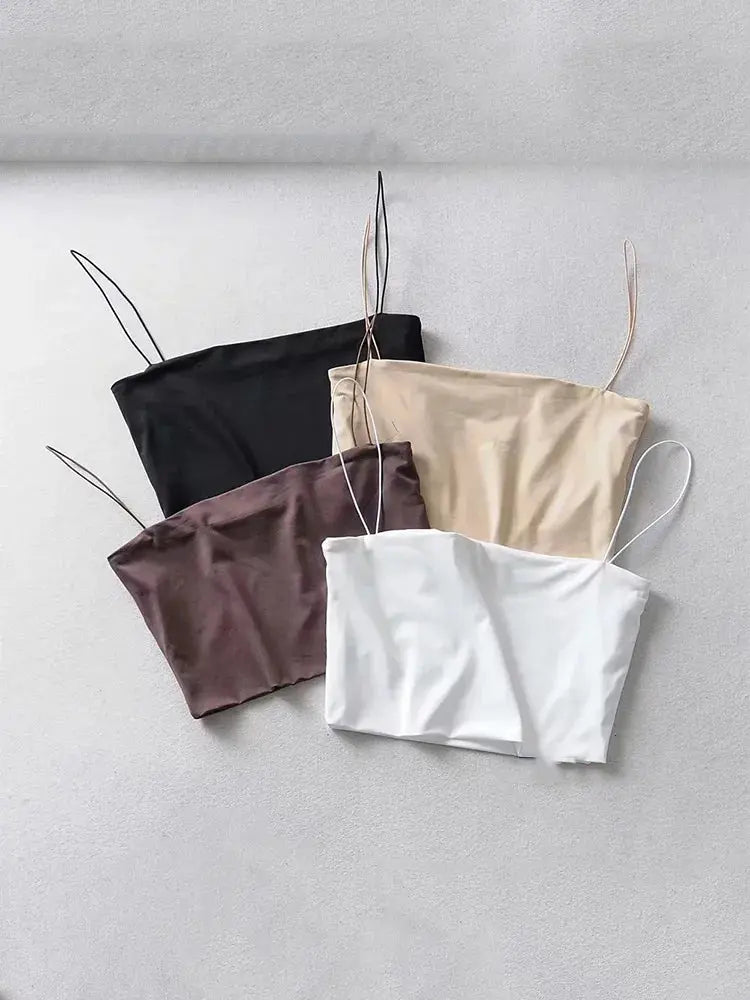 Sleeveless Cotton Cami Crop Top
