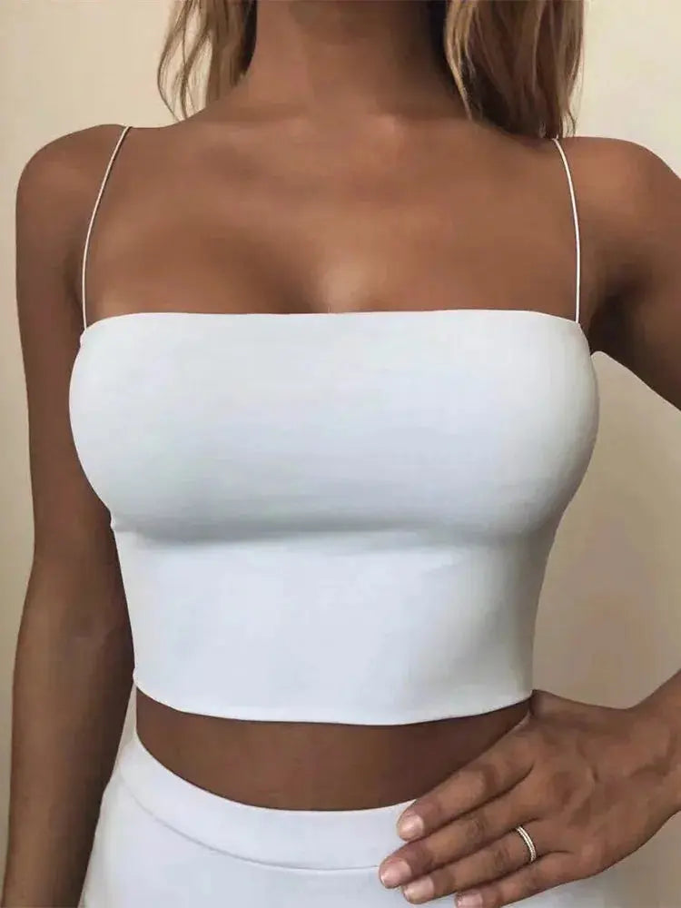 Sleeveless Cotton Cami Crop Top