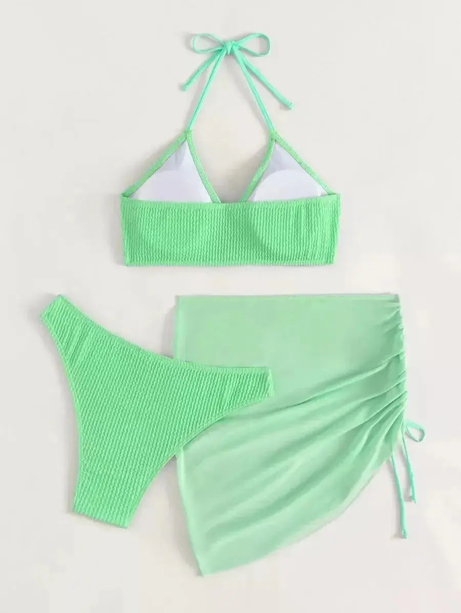 High Waist Bikini Women's 3-Piece Swimsuit