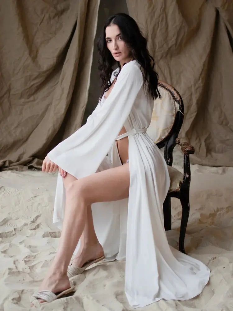 Satin Long Sleeve Night Robe