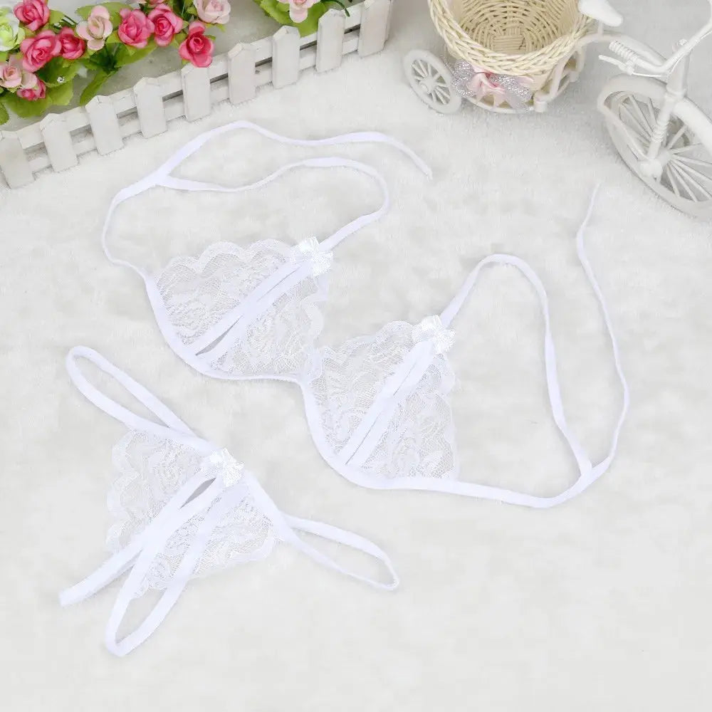 Crotchless Lace Lingerie Set