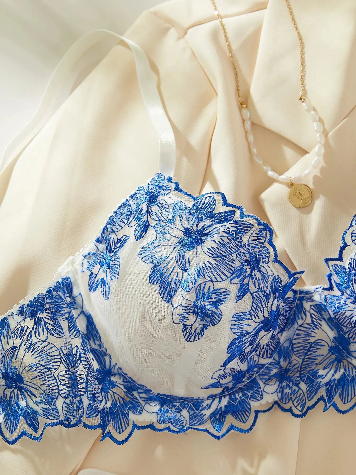 Floral Lace Push Up Bra Intimate Set Embroidery