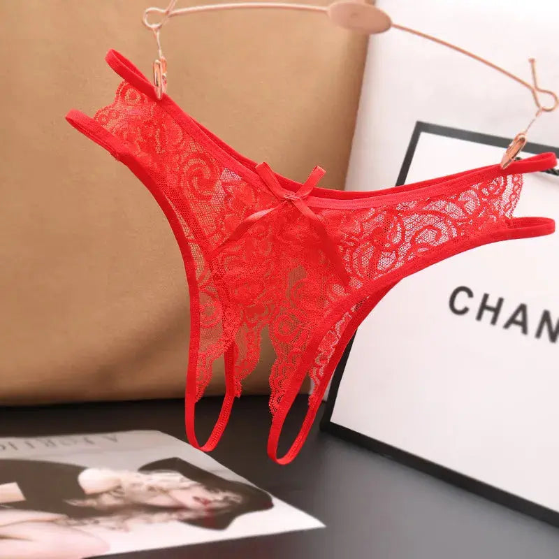 Lace G-Strings Open Crotch Panties