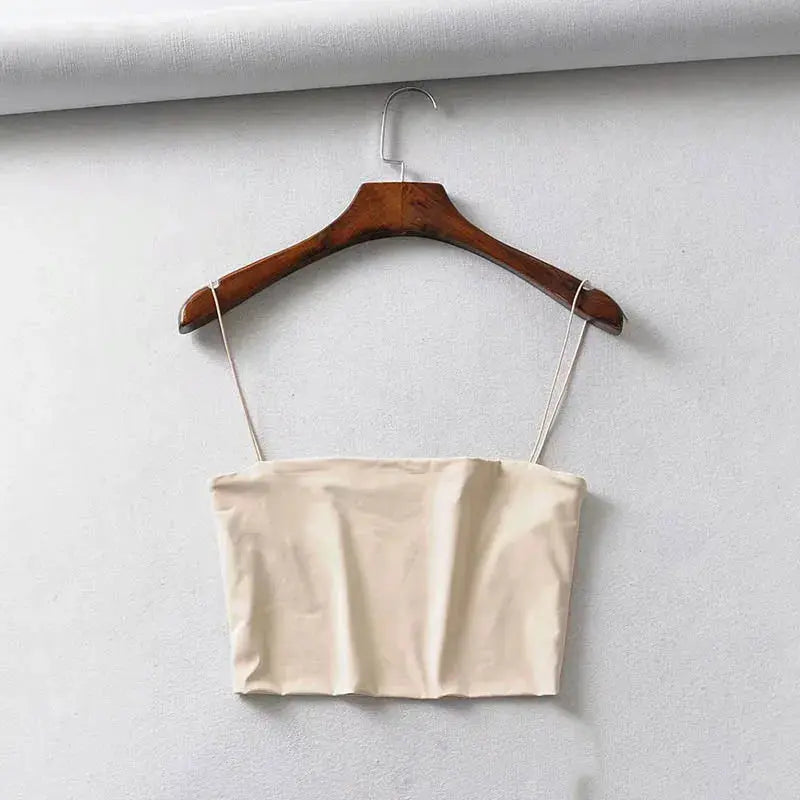 Sleeveless Cotton Cami Crop Top
