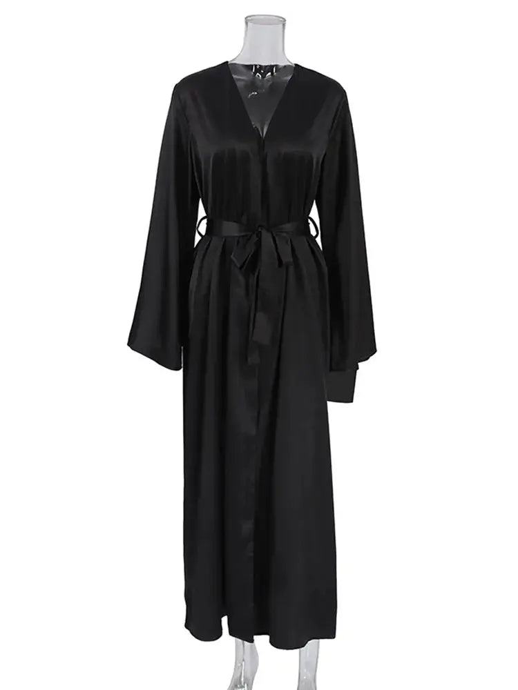 Satin Long Sleeve Night Robe