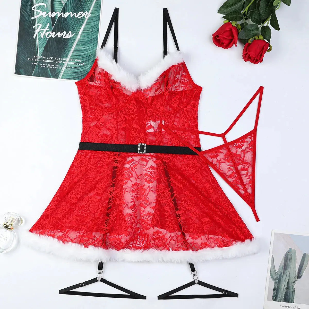 Sexy Christmas Lace Nightdress