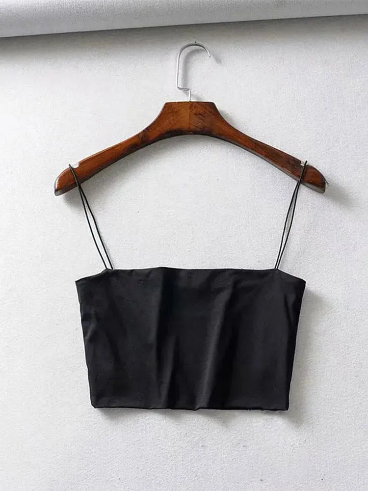 Sleeveless Cotton Cami Crop Top