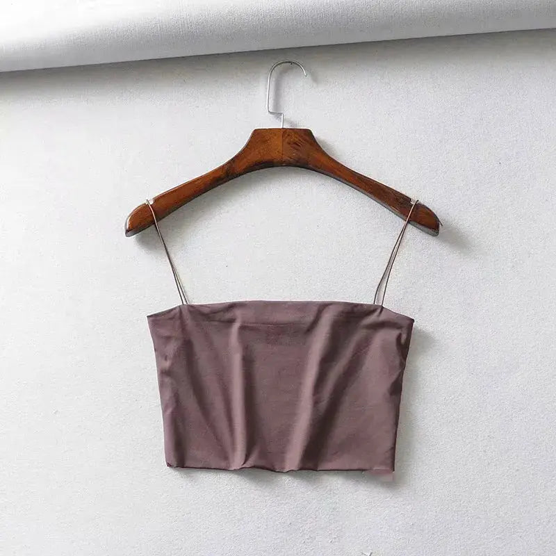 Sleeveless Cotton Cami Crop Top