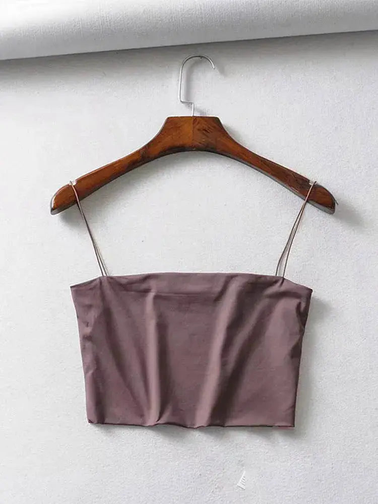 Sleeveless Cotton Cami Crop Top