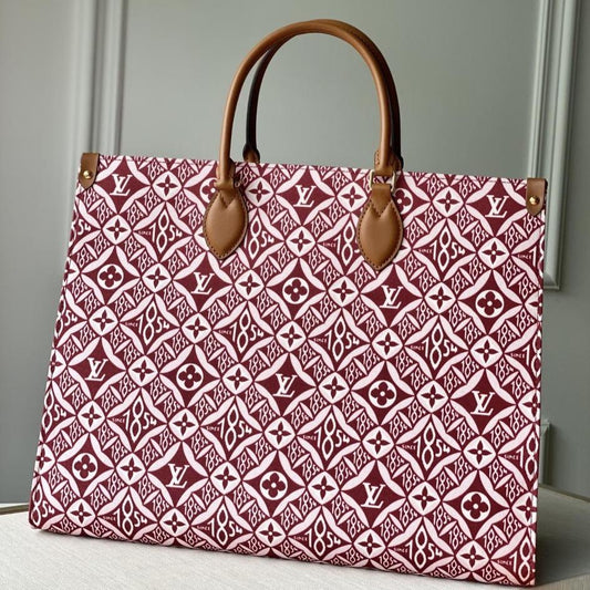 LOUIS VUITTON LV SINCE 1854 ONTHEGO GM BORDEAUX RED TEXTILE