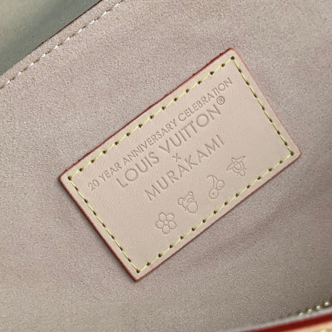 LOUIS VUITTON LV x TM DAUPHINE SOFT 28 IN COLORFUL MONOGRAM PATTERN AND WHITE COATED CANVAS