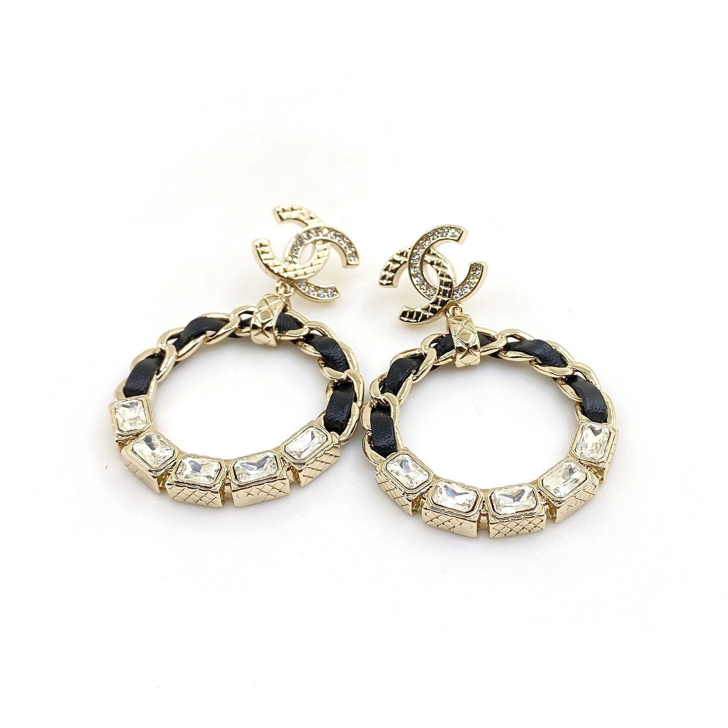 18K  Chanel Round Crystals Earrings
