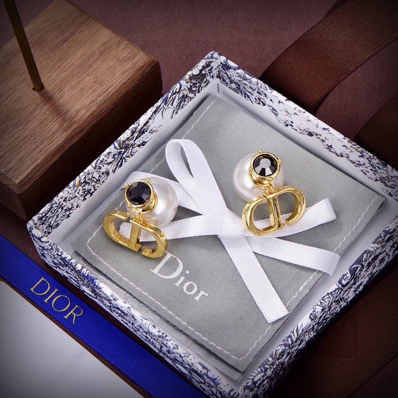 18K Dior Tribales Black Crystal Earrings