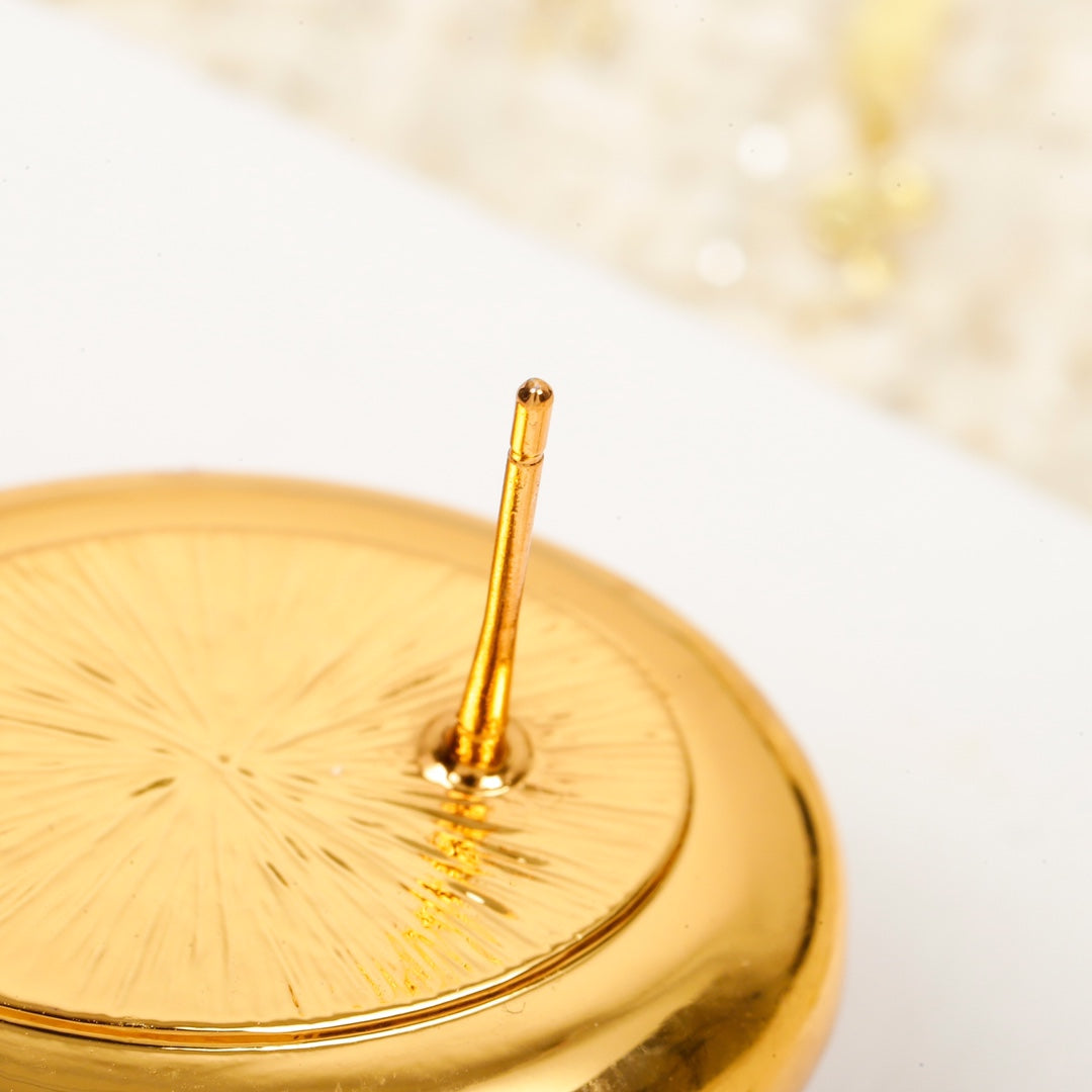 18K  Chanel Red Crystal Pendant Earrings