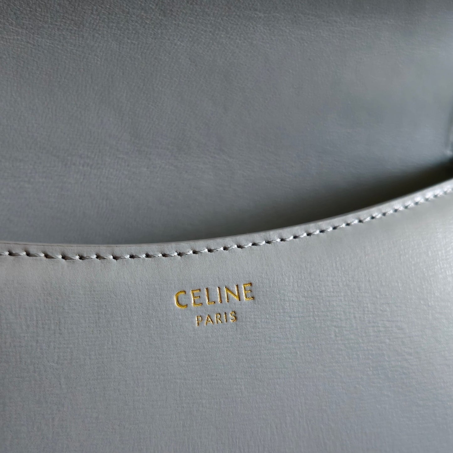 CELINE TEEN LOLA TRIOMPHE BAG 20 IN COOL GRAY BLUE CALFSKIN