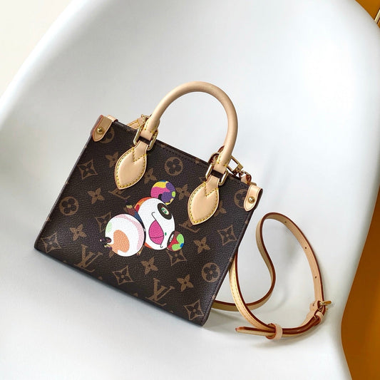 LOUIS VUITTON PANDA ONTHEGO BAG 18 IN BROWN MONOGRAM COATED CANVAS