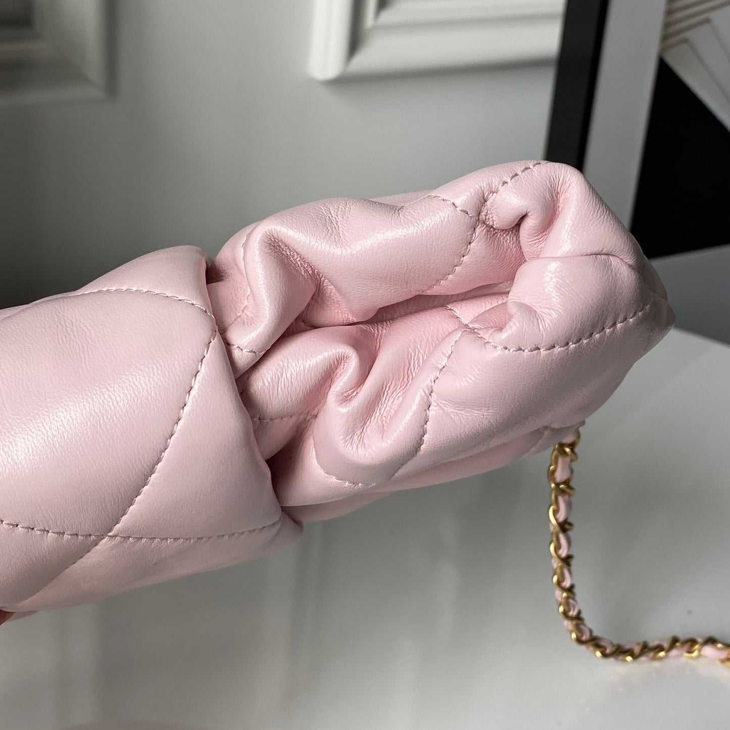 CHANEL 25S MINI BOW BAG 26 IN PINK LAMBSKIN WITH GOLD HARDWARE