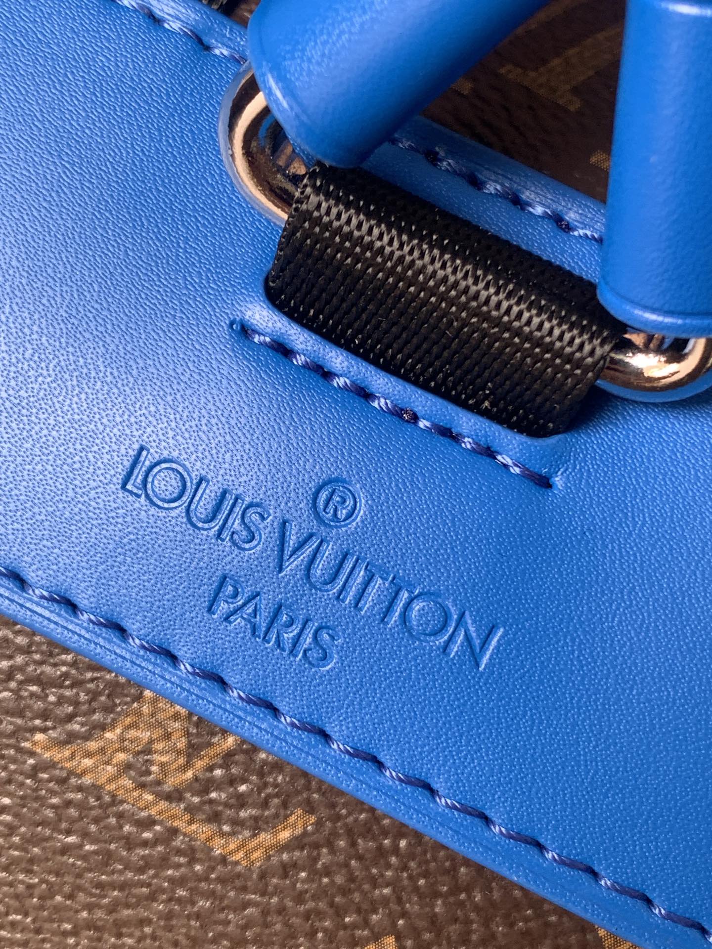 LOUIS VUITTON LV 25S CHRISTOPHER BACKPACK 48 IN BROWN AND PERSIAN BLUE CANVAS MONOGRAM